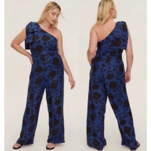 Kate Spade X Target NWT floral one shoulder linen blend jumpsuit size 0